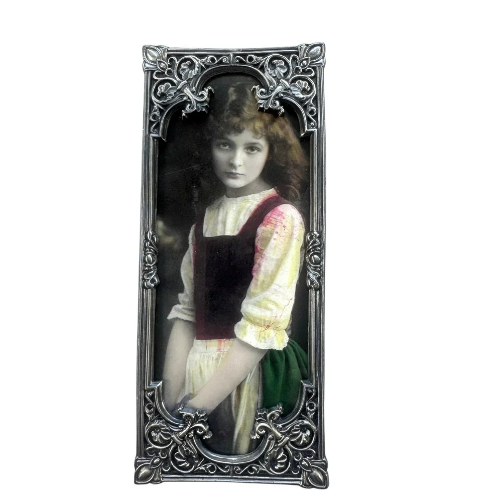 Ornate Metal Photo Frames Set of 3 Ornate Brass Silver Victorian Gothic Vintage